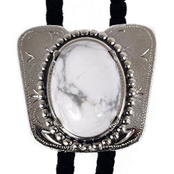 Howlite Classic Cowboy Bolo Tie