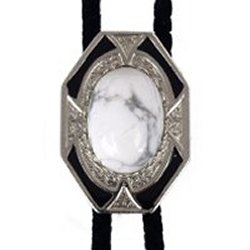 Howlite Bezel Edge Bolo Tie