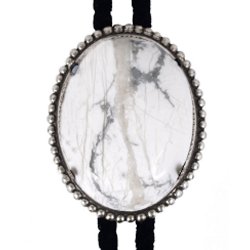 Howlite Beaded Edge Bolo Tie