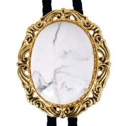 Howlite Antique Scroll Bolo Tie