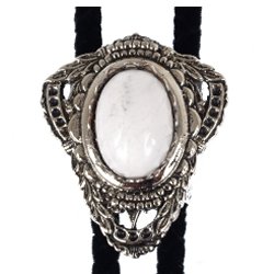 Howlite Filigree Style Bolo Tie