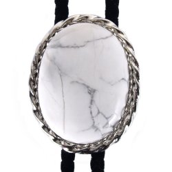 Howlite Twisted Edge Bolo Tie