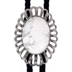 Howlite Wire Design Bolo Tie