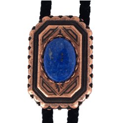 Lapis Lazuli Scalloped Edge Bolo Tie