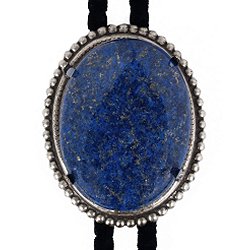 Lapis Lazuli Beaded Edge Bolo Tie