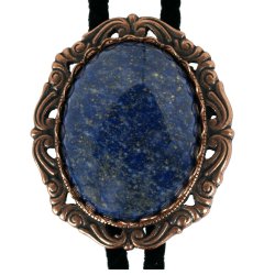 Lapis Lazuli Antique Scroll Bolo Tie