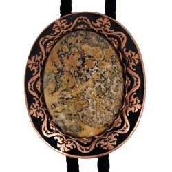 Leopardskin Jasper Antique Design Bolo Tie