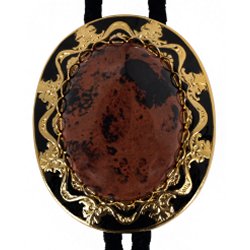 Mahogany Obsidian Antique Design Bolo Tie