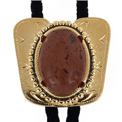 Mahogany Obsidian Classic Cowboy Bolo Tie