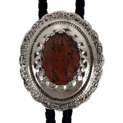 Mahogany Obsidian Concho Style Bolo Tie