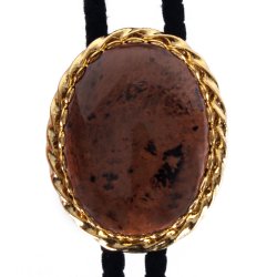 Mahogany Obsidian Twisted Edge Bolo Tie