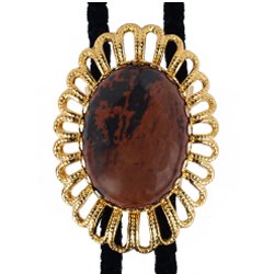 Mahogany Obsidian Wire Design Bolo Tie