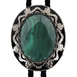 Malachite Antique Design Bolo Tie