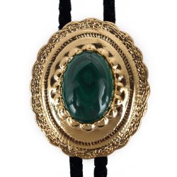 Malachite Concho Style Bolo Tie