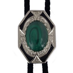 Malachite Bezel Edge Bolo Tie