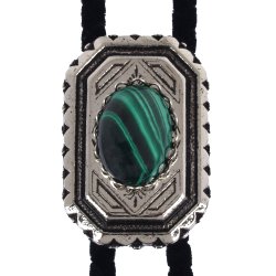 Malachite Scalloped Edge Bolo Tie