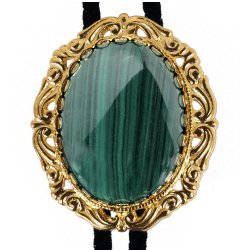 Malachite Antique Scroll Bolo Tie