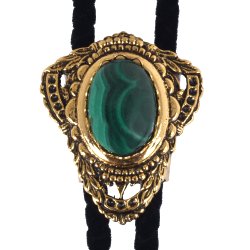 Malachite Filigree Style Bolo Tie