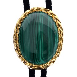 Malachite Twisted Edge Bolo Tie