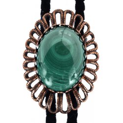 Malachite Wire Design Bolo Tie