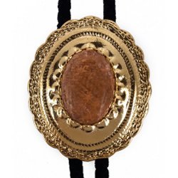 Chrysanthemum Stone Concho Style Bolo Tie