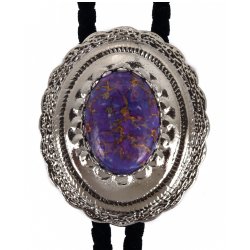 Mojave Purple Turquoise Concho Style Bolo Tie