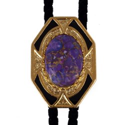 Mojave Purple Turquoise Bezel Edge Bolo Tie