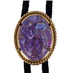 Mojave Purple Turquoise Rope Edge Bolo Tie