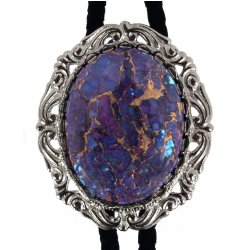 Mojave Purple Turquoise Antique Scroll Bolo Tie