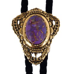 Mojave Purple Turquoise Filigree Style Bolo Tie