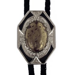 Pyrite Bezel Edge Bolo Tie