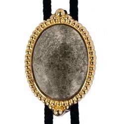 Pyrite Premium Beaded Edge Bolo Tie
