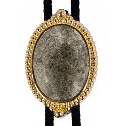 Pyrite Premium Beaded Edge Bolo Tie