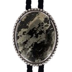 Pyrite Beaded Edge Bolo Tie