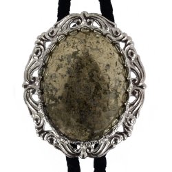 Pyrite Antique Scroll Bolo Tie