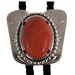 Red Jasper Classic Cowboy Bolo Tie