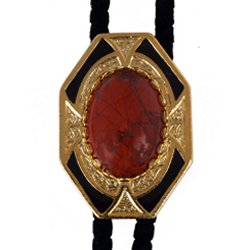 Red Jasper Bezel Edge Bolo Tie