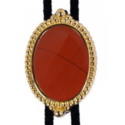 Red Jasper Premium Beaded Edge Bolo Tie