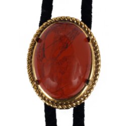 Red Jasper Rope Edge Bolo Tie