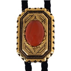 Red Jasper Scalloped Edge Bolo Tie