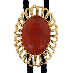 Red Jasper Wire Design Bolo Tie