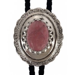 Rhodonite Concho Style Bolo Tie