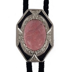 Rhodonite Bezel Edge Bolo Tie