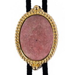 Rhodonite Premium Beaded Edge Bolo Tie