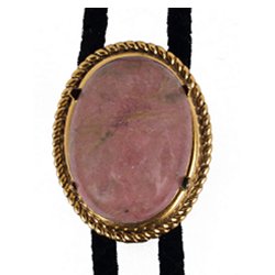 Rhodonite Rope Edge Bolo Tie