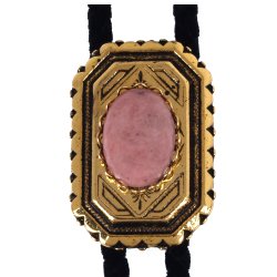 Rhodonite Scalloped Edge Bolo Tie