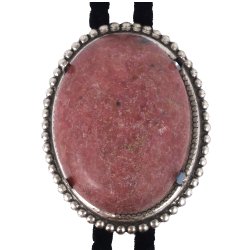 Rhodonite Beaded Edge Bolo Tie