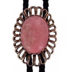 Rhodonite Wire Design Bolo Tie