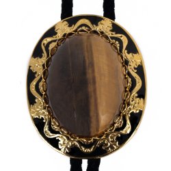 Tiger Eye Antique Design Bolo Tie