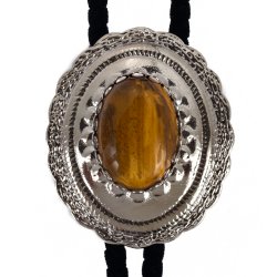 Tiger Eye Concho Style Bolo Tie